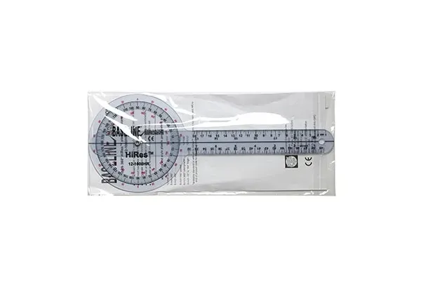 Fabrication Enterprises - 12-1000HR - Baseline Plastic Goniometer - HiRes 360 Degree Head - 12 inch Arms