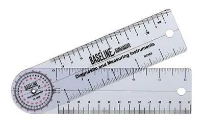 Fabrication Enterprises - Baseline - From: 12-1006 To: 12-1006HR-25 -  Plastic Goniometer Rulongmeter Style 360 Degree Head 7 inch Arms, 25 pack