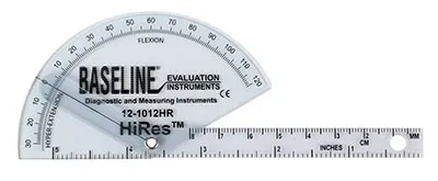 Fabrication Enterprises - 12-1012HR-25 - Baseline Plastic Goniometer - Finger - HiRes Flexion to Hyper-Extension, 25-pack