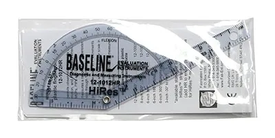 Fabrication Enterprises - 12-1012HR - Baseline Plastic Goniometer - Finger - HiRes Flexion to Hyper-Extension