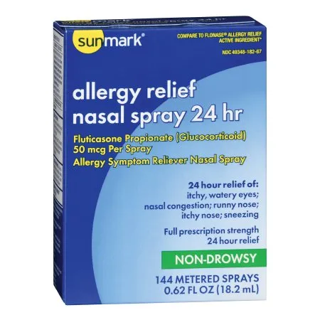 McKesson - sunmark 24 Hour - 49348018267 - Allergy Relief sunmark 24 Hour 50 mcg Strength Nasal Spray 144 Metered Sprays