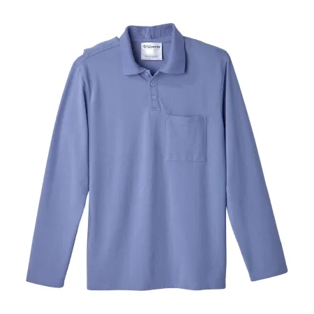 Silverts Adaptive - SV50780_CIE_3XL - Adaptive Polo Shirt Silverts 3x-large Ceil Blue 1 Pocket Long Sleeve Male