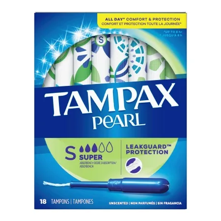 Procter & Gamble - Tampax Pearl - 07301037908 - Tampon Tampax Pearl Super Absorbency Plastic Applicator Individually Wrapped