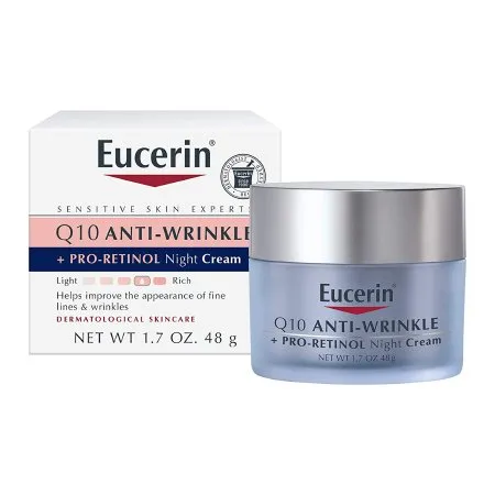 Beiersdorf - Eucerin Q10 Anti-Wrinkle Night Cream + Pro-Retinol - 07214002667 - Facial Moisturizer Eucerin Q10 Anti-wrinkle Night Cream + Pro-retinol 1.7 Oz. Jar Unscented Cream