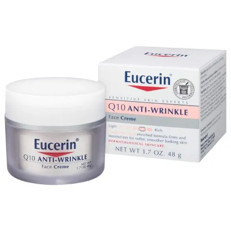 Beiersdorf - Eucerin Q10 Anti-Wrinkle Sensitive Skin - 07214063413 - Facial Moisturizer Eucerin Q10 Anti-wrinkle Sensitive Skin 1.7 Oz. Jar Unscented Cream