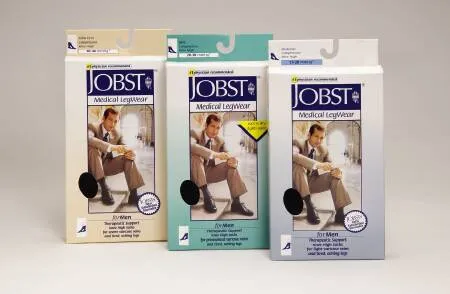 BSN Medical - JOBST for Men - 115012 - Compression Stocking Jobst For Men Knee High Small Khaki Closed Toe