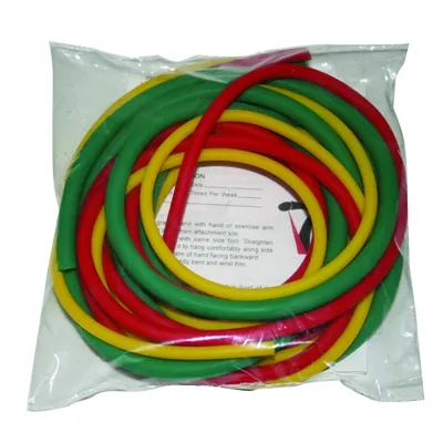 Fabrication Enterprises - 10-5687 - Cando Latex-free Exercise Tubing - Pepo Pack - Easy (yellow, Red, Green)