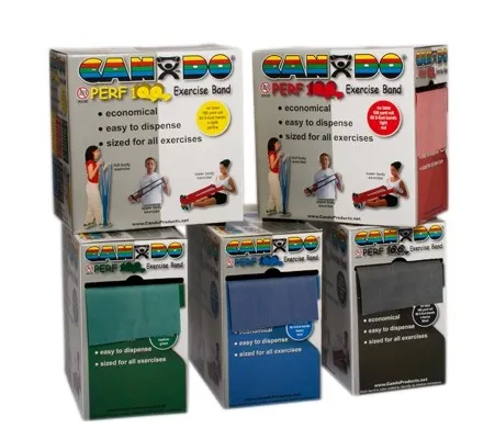 Fabrication Enterprises - CanDo - From: 10-5193 To: 10-5698 -  Latex Free Exercise Band 100 yard Perf 5 piece set