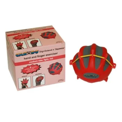 Fabrication Enterprises - CanDo - From: 10-2281 To: 10-2291 - Cando Digi extend N Squeeze Hand Exerciser Large Red, Light