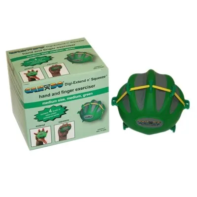 Fabrication Enterprises - CanDo - From: 10-2282 To: 10-2292 - Cando Digi extend N Squeeze Hand Exerciser Large Green, Moderate