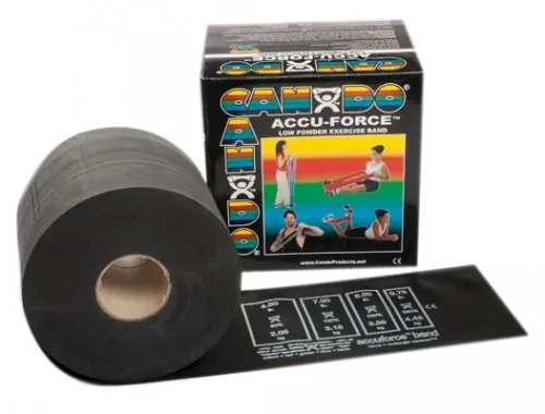 Fabrication Enterprises - CanDo - From: 10-5905 To: 10-5925 - Cando Accuforceo Exercise Band 50 Yard Roll Black X heavy