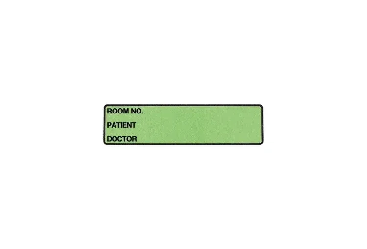 Carstens - Wide-Trak - 1655-02 - Pre-printed Label Wide-trak Chart Tab Green Paper Room No_paitent_doctor_ Black Patient Information 1-1/2 X 4 Inch