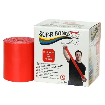 Fabrication Enterprises - Sup-R Band - 10-6322 - Exercise Resistance Band Sup-R Band Red 5 Inch X 50 Yard Light Resistance