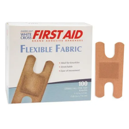 Dukal - American White Cross - 1602033 -  Adhesive Strip  1 1/2 X 3 Inch Fabric Knuckle Tan Sterile