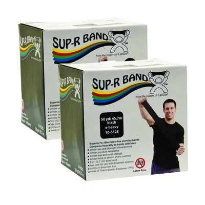 Fabrication Enterprises - 10-6335 - Sup-r Band Latex-free Exercise Band - Twin-pak - 100 Yard - (2 - 50 Yard Boxes) - Black