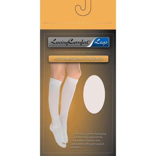 Scott Specialties - Loving Comfort - From: 1655-WHI-LGL To: 1655-WHI-XLR -  1655 WHI LGL Anti embolism Stocking  Knee High Large / Long White Inspection Toe