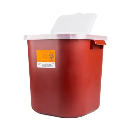 Medegen Medical - Sharps - 8705 - Products   Container  Red Base 14 H X 13 3/4 W X 13 3/4 D Inch Horizontal Entry 8 Gallon