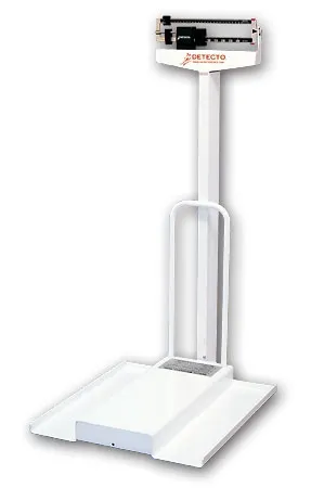 Detecto Scale - 485 - Wheelchair Scale Detecto Balance Beam Display 350 Lbs. Capacity White Analog