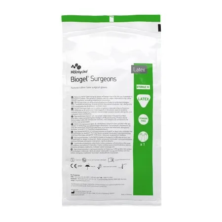 MOLNLYCKE HEALTH CARE - Biogel Surgeons - 30480 - Molnlycke  Surgical Glove  Size 8 Sterile Latex Standard Cuff Length Micro Textured Straw Not Chemo Approved