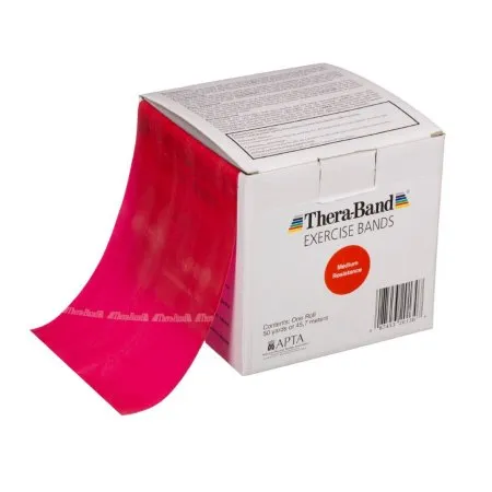 Performance Health - TheraBand - 20130 -  Exercise Resistance Band  Red 6 Inch X 50 Yard Medium Resistance