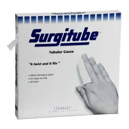Gentell - Surgitube - GL221 - Tubular Retainer Dressing Surgitube Cotton 1-1/2 Inch X 50 Yard Size 3 White Hand / Wrist / Foot Nonsterile
