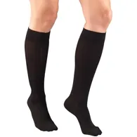 Truform - Ladies' Rib Pattern Socks - From: 1973BL-L To: 1973WH-S - Womens Rib Patten Knee High Sock 15 20 Gradient Med