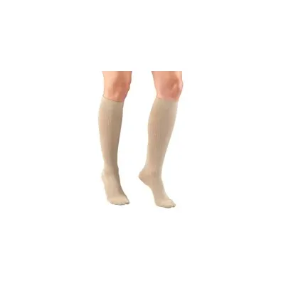 Truform - 1973TN-L - Womens Rib Patten Knee High Sock-15-20 Gradient-Tan