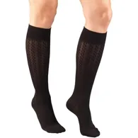 Truform - Ladies' Cable Pattern Socks - From: 1975BL-L To: 1975WH-S - Womens Cable Patten Knee High 15 20 Gradient Med