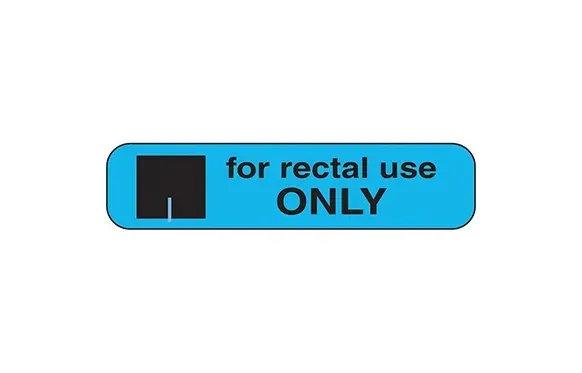 Health Care Logistics - Indeed - 2066 - Pre-Printed Label Indeed Auxiliary Label Blue Paper For Rectal Use Only Black Safety And Instructional 3/8 X 1-5/8 Inch