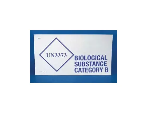 Fisher Scientific - Therapak - 22130069 - Pre-printed Label Therapak Laboratory Use Blue Paper Un3373 Biological Substance Category B Blue Biohazard 1 X 8 Inch