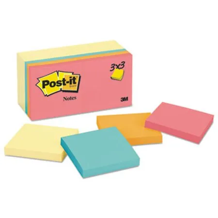 Post-it Notes - MMM-65414YWM - Original Pads Assorted Value Pack, 3 X 3, (8) Canary Yellow, (6) Poptimistic Collection Colors, 100 Sheets/pad, 14 Pads/pack