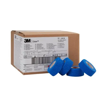 3M - From: 1581 To: 1581B - Coban Cohesive Bandage Coban 1 Inch X 5 Yard Self Adherent Closure Blue NonSterile Standard Compression