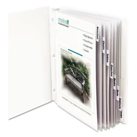 C-Line - CLI-05587 - Sheet Protectors With Index Tabs, Clear Tabs, 2, 11 X 8.5, 8/set