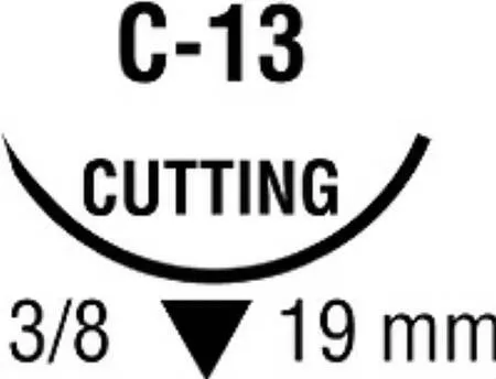 Covidien - Monosof~Dermalon - SN-644 - Nonabsorbable Suture With Needle Monosof~dermalon Nylon C-13 3/8 Circle Reverse Cutting Needle Size 4 - 0 Monofilament