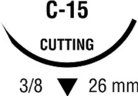 Covidien - Dermalon - 88861744-51 - Nonabsorbable Suture With Needle Dermalon Nylon C-15 3/8 Circle Reverse Cutting Needle Size 2 - 0 Monofilament