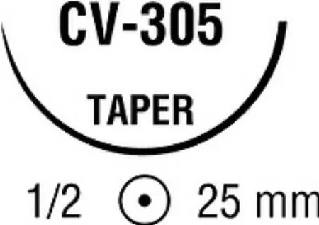 Covidien - Ti-Cron - 88863185-31 - Nonabsorbable Suture With Needle Ti-Cron Polyester Cv-305 1/2 Circle Taper Point Needle Size 4 - 0 Braided