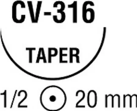 Covidien - Ti-Cron - 88863369-31 - Nonabsorbable Suture With Needle Ti-cron Polyester Cv-316 1/2 Circle Taper Point Needle Size 4 - 0 Braided