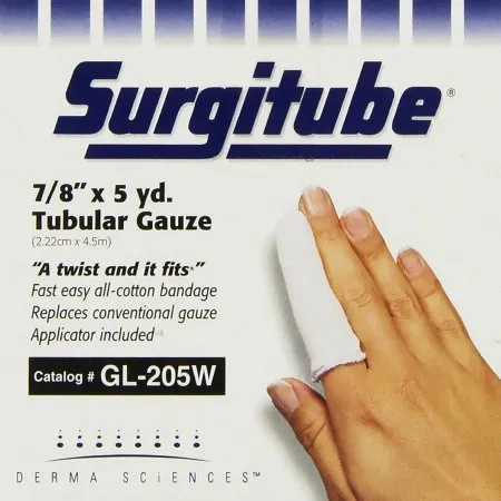 Gentell - Surgitube - GL205W -  Tubular Retainer Dressing  Cotton 7/8 Inch X 5 Yard Size 2 White Large Finger / Toe NonSterile