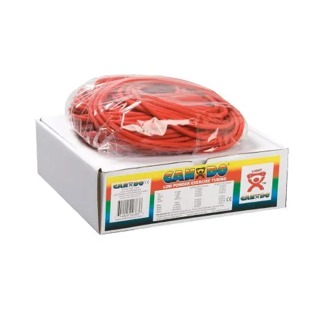 Fabrication Enterprises - CanDo Low Powder - 10-5522 -  Exercise Resistance Tubing  Red 100 Foot Length Light Resistance