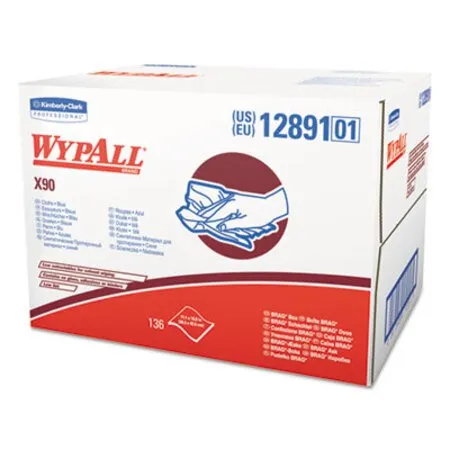 WypAll - KCC-12891 - X90 Cloths, Brag Box, 2-ply, 11.1 X 16.8, Denim Blue, 136/carton