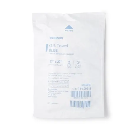 McKesson - 16-6002-B - O.R. Towel 17 W X 27 L Inch Blue Sterile