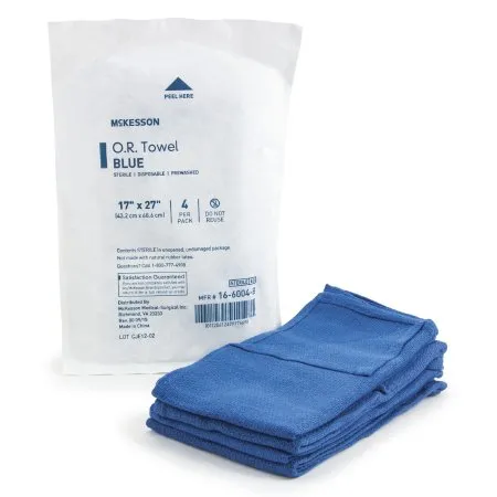McKesson - 16-6004-B - O.R. Towel 17 W X 27 L Inch Blue Sterile