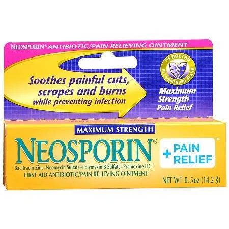 J & J Healthcare Systems - 00501371205 - J&J Neosporin + Pain Relief Maximum Strength First Aid Antibiotic with Pain Relief Neosporin + Pain Relief Maximum Strength Cream 0.5 oz. Tube