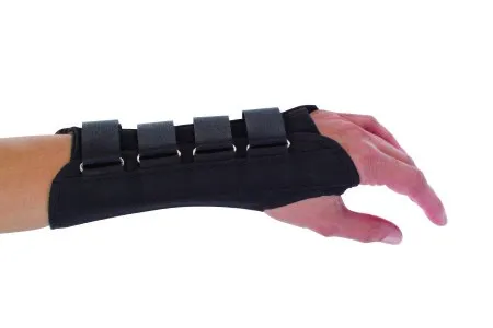 DJO DJOrthopedics - ProCare - 79-87013 - DJO  Wrist Support  Aluminum / Cotton / Flannel / Suede Left Hand Black Small
