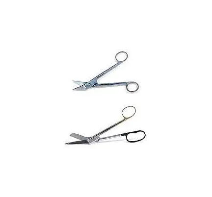 BSN Medical - Clean Cut - 28235 - Bandage Scissors Clean Cut 6 Inch Length Surgical Grade Stainless Steel / Tungsten Carbide NonSterile Finger Ring Handle Angled Blunt Tip / Blunt Tip