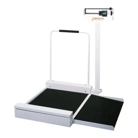 Detecto Scale - 495 - Wheelchair Scale Detecto Balance Beam Display 400 Lbs. Capacity Black / White Analog