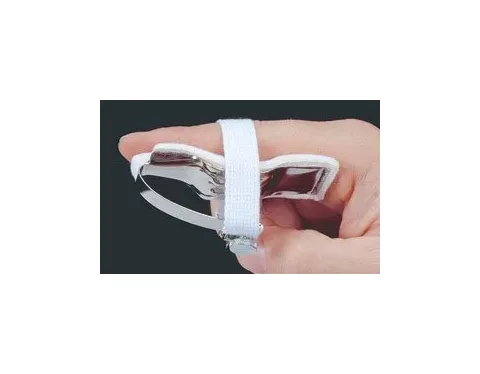 Alimed - Joint Jack - 2970002252 - Finger Splint Joint Jack Adult Small Padded Screw Closure Left Hand White / Silver