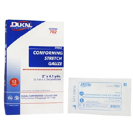 Dukal - 702 - Conforming Bandage 2 Inch X 4 1/10 Yard 1 per Pack Sterile 1 Ply Roll Shape