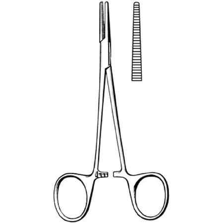 Sklar - Surgi-OR - 95-426 - Hemostatic Forceps Surgi-or Halsted-mosquito 5 Inch Length Mid Grade Stainless Steel Nonsterile Ratchet Lock Finger Ring Handle Straight Serrated Tip