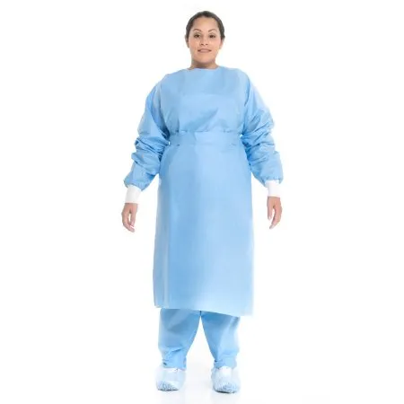 O & M Halyard - 69025 - O&M Halyard Protective Procedure Gown Large Blue NonSterile Not Rated Disposable